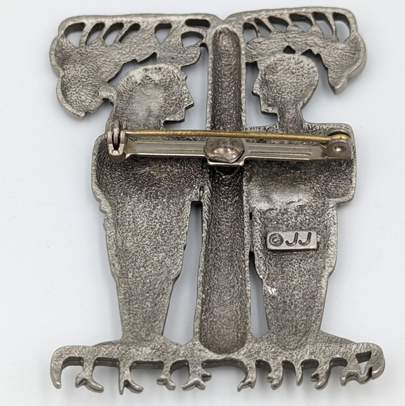 Collectible Vintage JJ Jonette Adam And Eve Brooch Pin - Picture 7 of 8